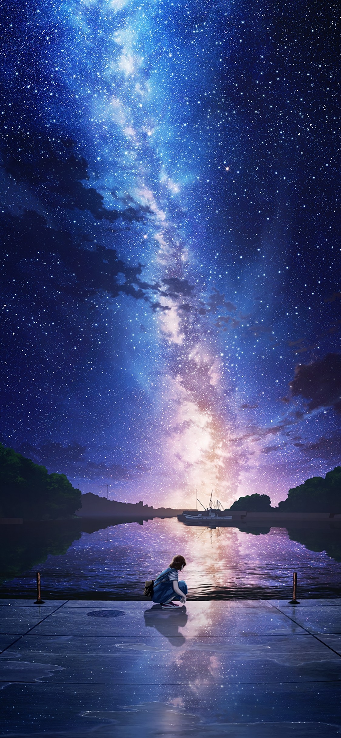 Anime Landscape, Stars, Night, Scenic - Anime Scenic Wallpaper Android , HD Wallpaper & Backgrounds