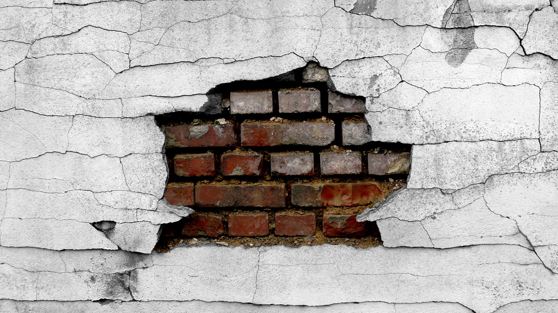 Wall Cracked Broken Brick Wall Wallpaper - Broken Brick Wall , HD Wallpaper & Backgrounds