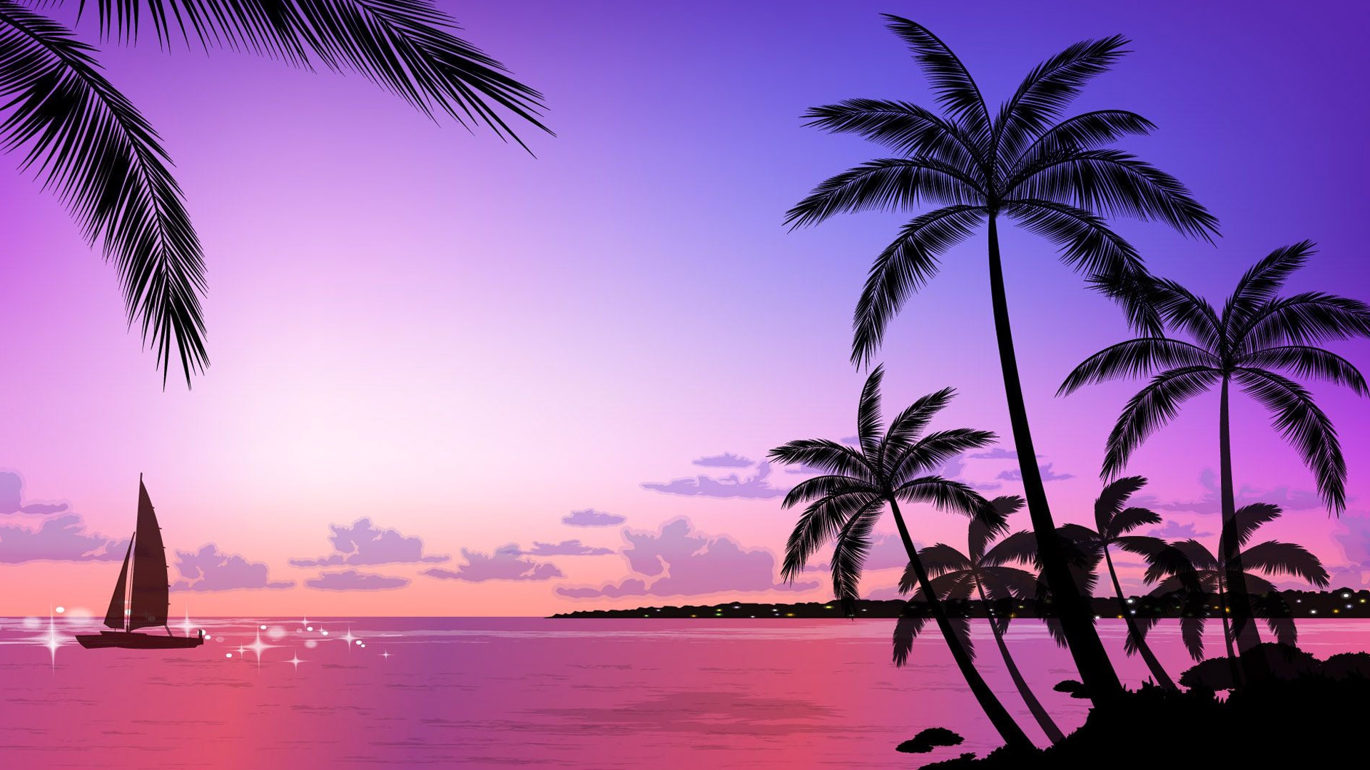 Tropical Beach Sunset Wallpaper - Tropical Sunset Beach Background , HD Wallpaper & Backgrounds