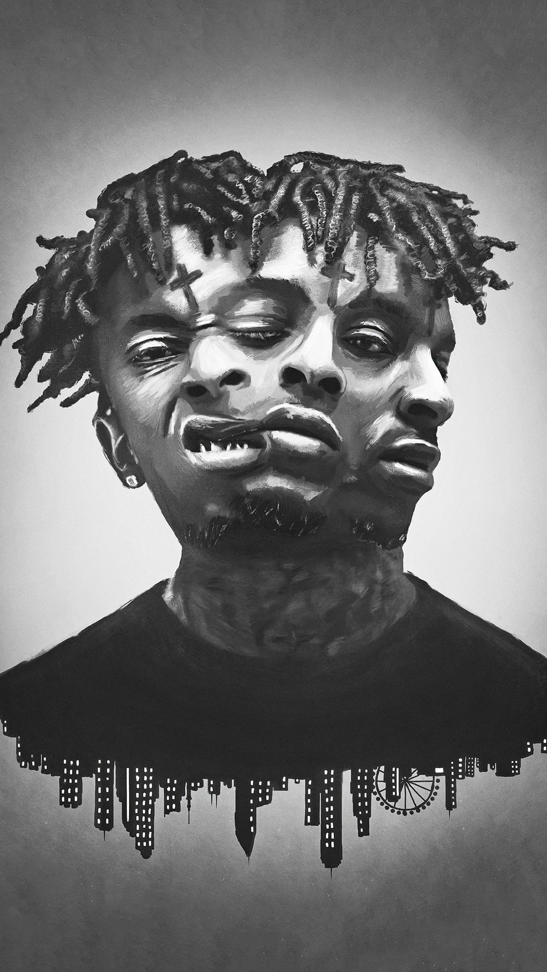 21 Savage 3 Faces , HD Wallpaper & Backgrounds