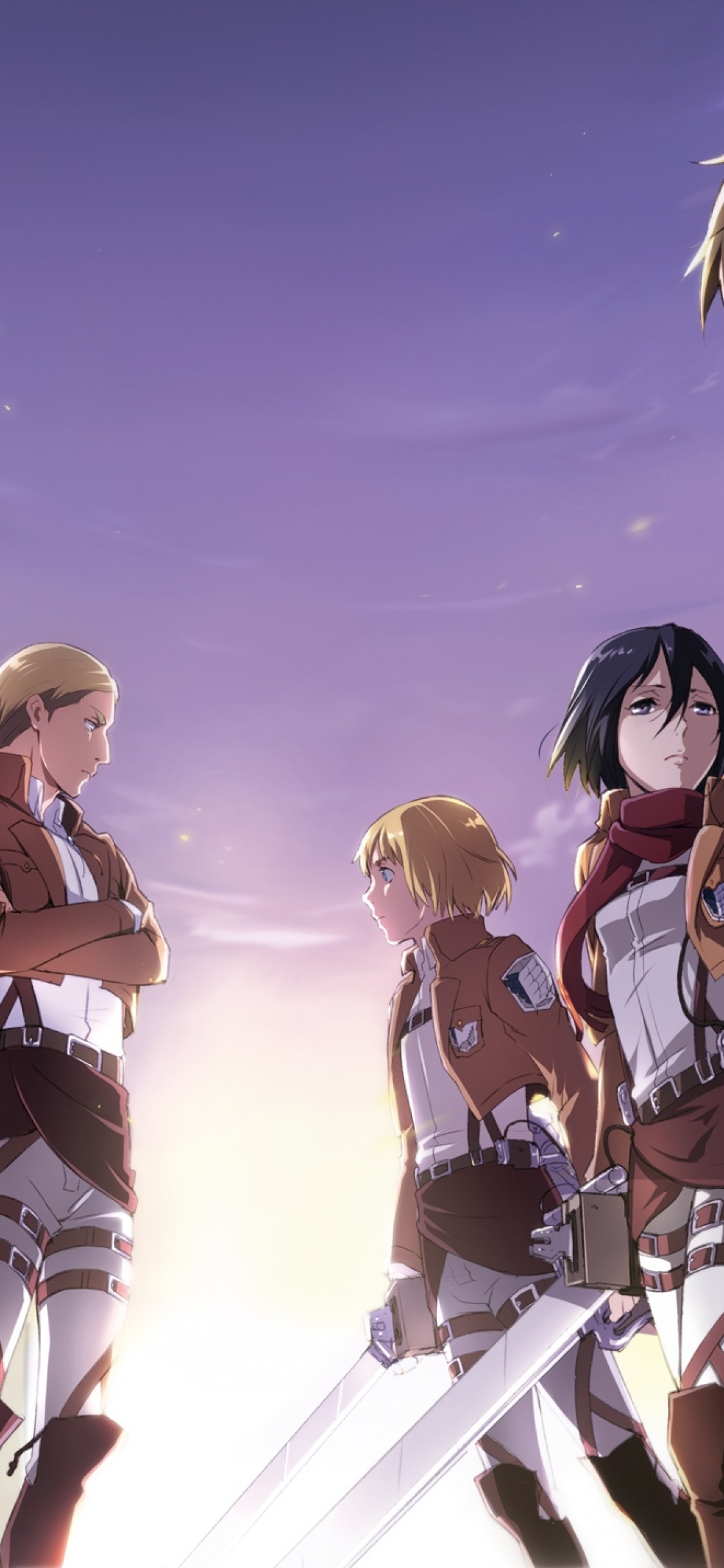 Eren Jaeger, Mikasa Ackerman, Armin Arlert, Attack - Attack On Titan Iphone , HD Wallpaper & Backgrounds