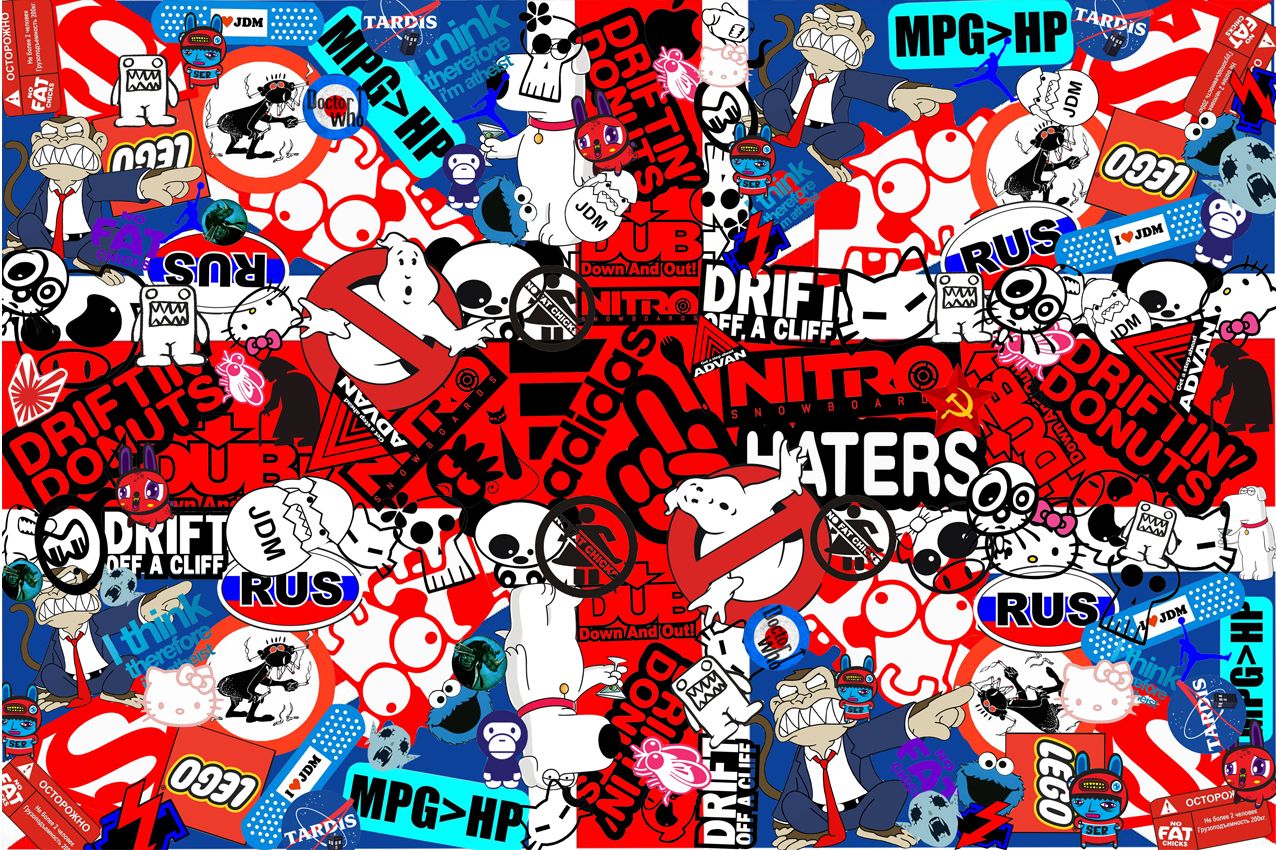 Jdm Sticker Bomb Art , HD Wallpaper & Backgrounds