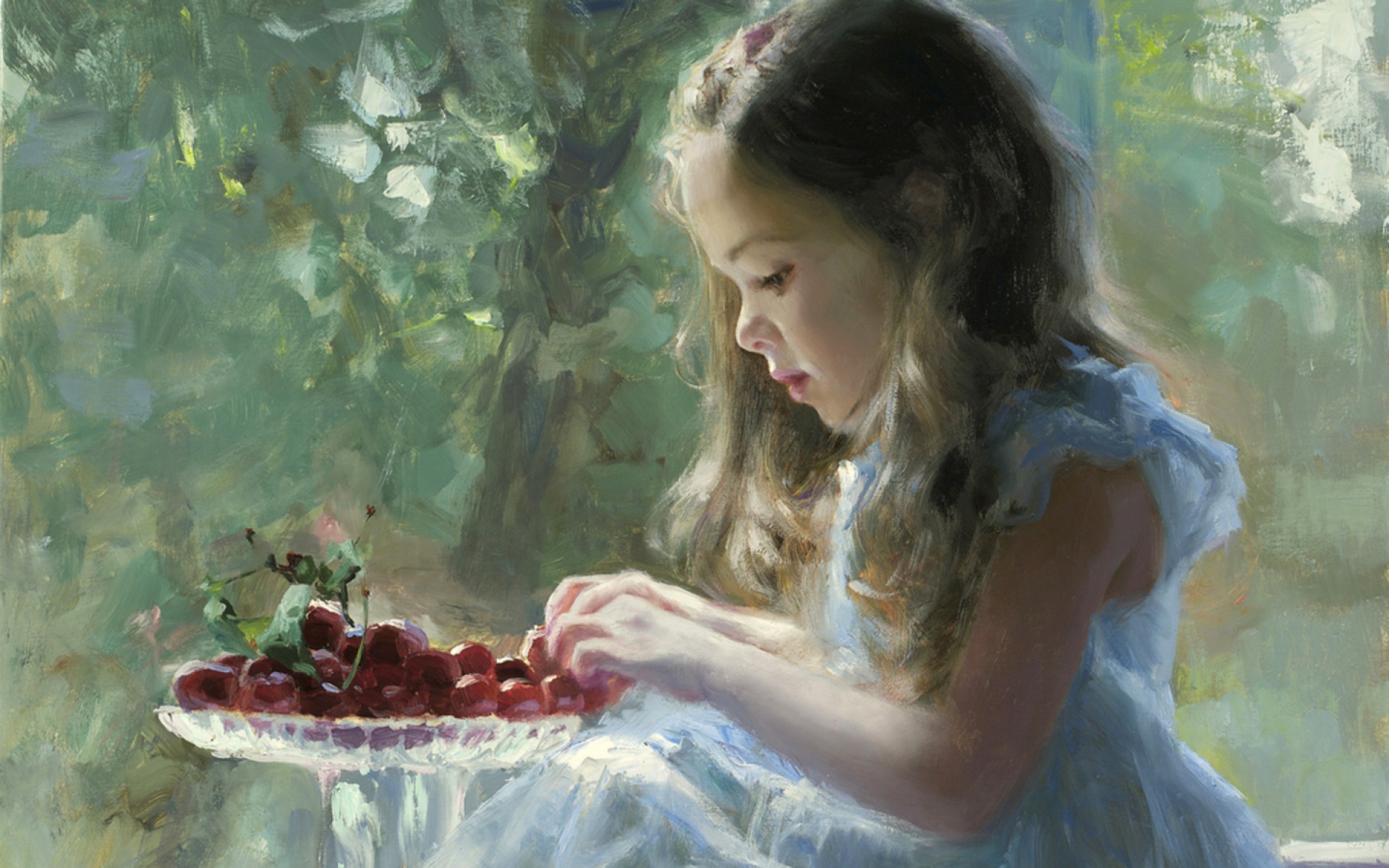 Vladimir Volegov Girl With The Cherry , HD Wallpaper & Backgrounds