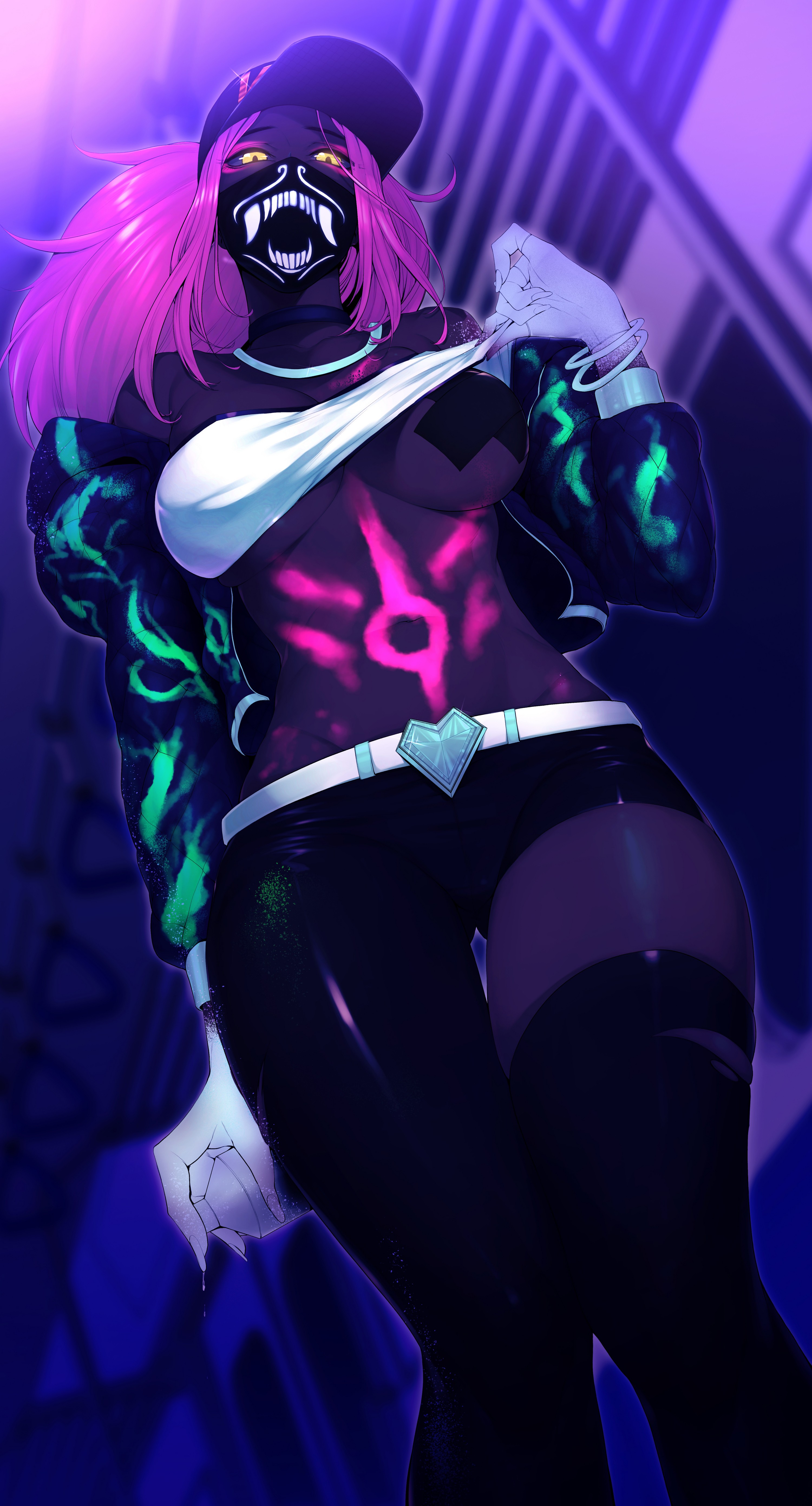 K/da Akali By 악츄 Hd 4k Wallpaper Background Fan Art - Lol Akali Kda Hentai , HD Wallpaper & Backgrounds