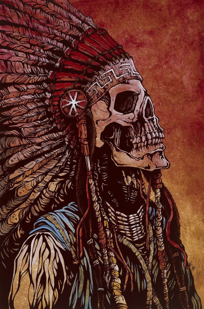 Native American Skull - David Lozeau , HD Wallpaper & Backgrounds