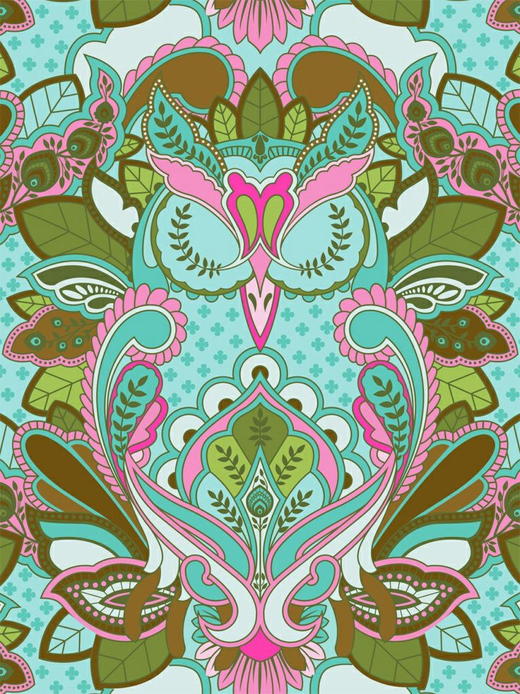 Owl Iphone Wallpaper Iphone Wallpaper Pinterest - Tula Pink Full Moon Forest Fabric , HD Wallpaper & Backgrounds