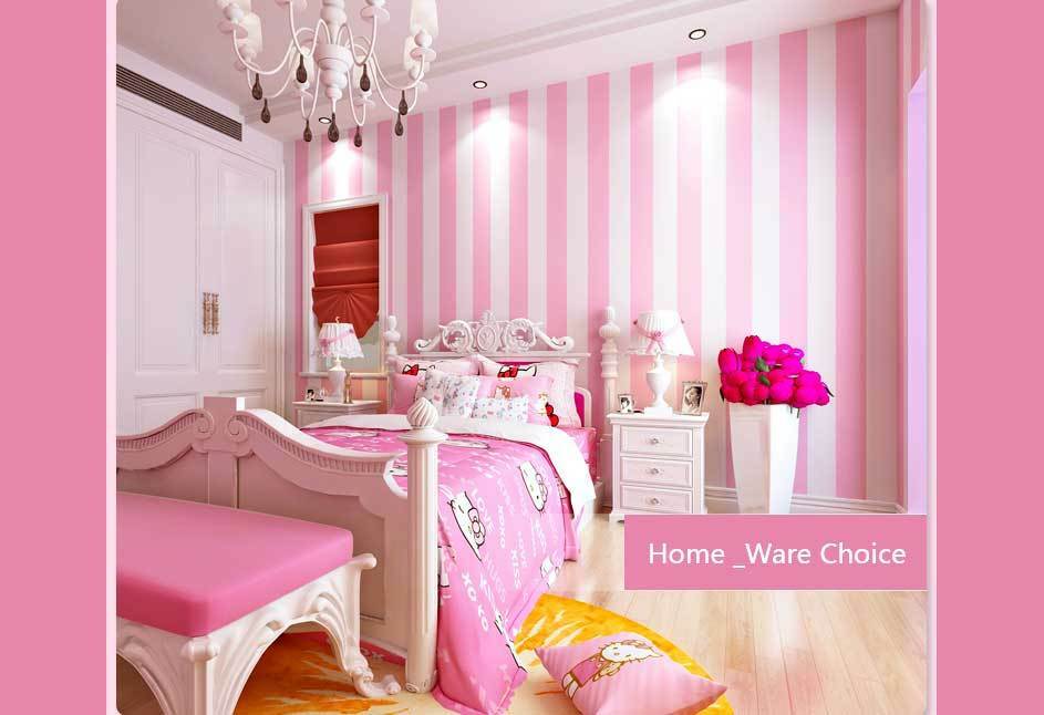 Nursery Room With Pink Stripes , HD Wallpaper & Backgrounds