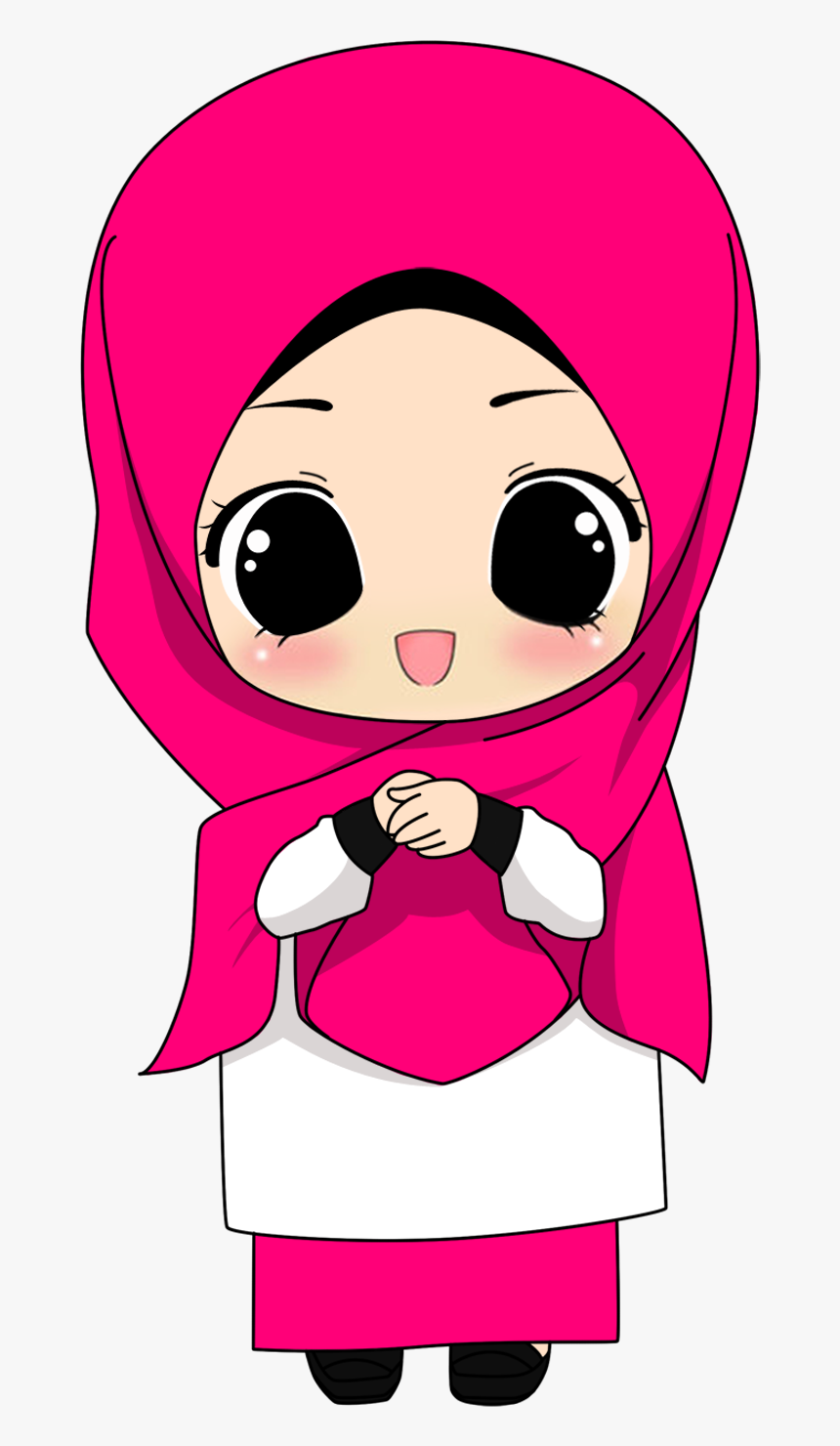 Gambar Kartun Muslimah Png 1 Png Image - Cute Muslimah Cartoon , HD Wallpaper & Backgrounds