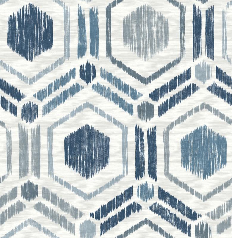 Borneo Blue Geometric Grasscloth Wwh25433 Brewster - Pietrele Doamnei , HD Wallpaper & Backgrounds