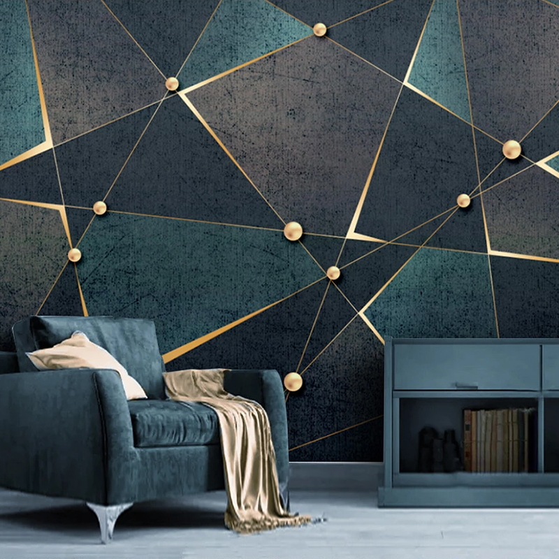 Geometric Wallpaper In Living Room , HD Wallpaper & Backgrounds
