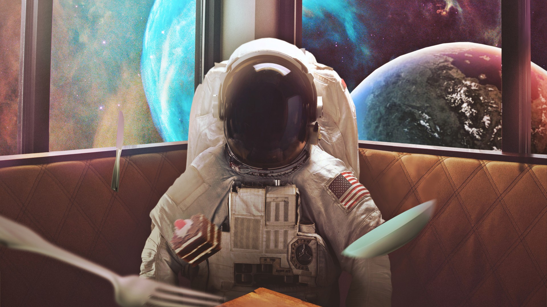 Download Wallpaper Astronaut, Space, Sci Fi, Artist, - Offer Nissim Million Stars , HD Wallpaper & Backgrounds