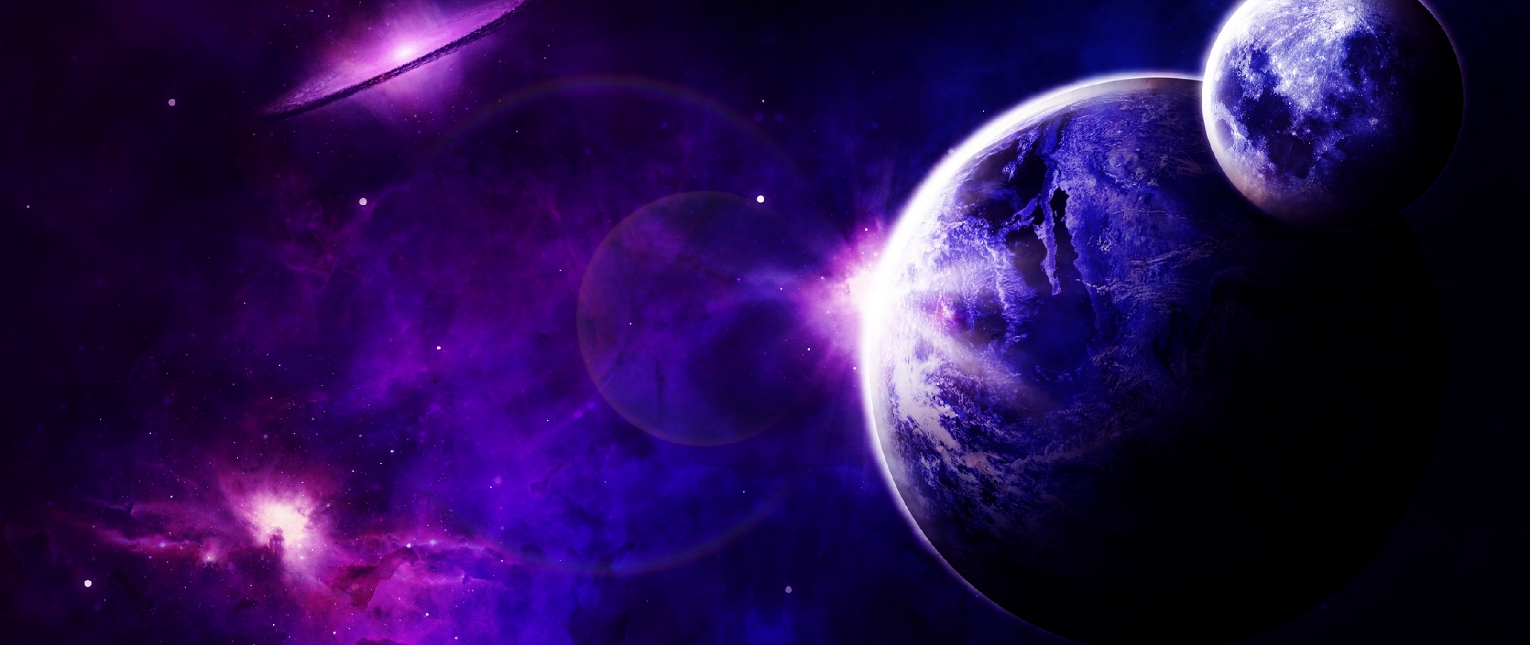 Space Background Purple Planet Ultrawide , HD Wallpaper & Backgrounds