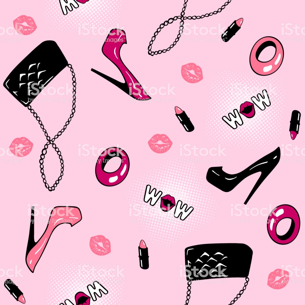 Beautiful Girlish Pattern With Bracelet, Shoes, Lipstick, - Girlish , HD Wallpaper & Backgrounds