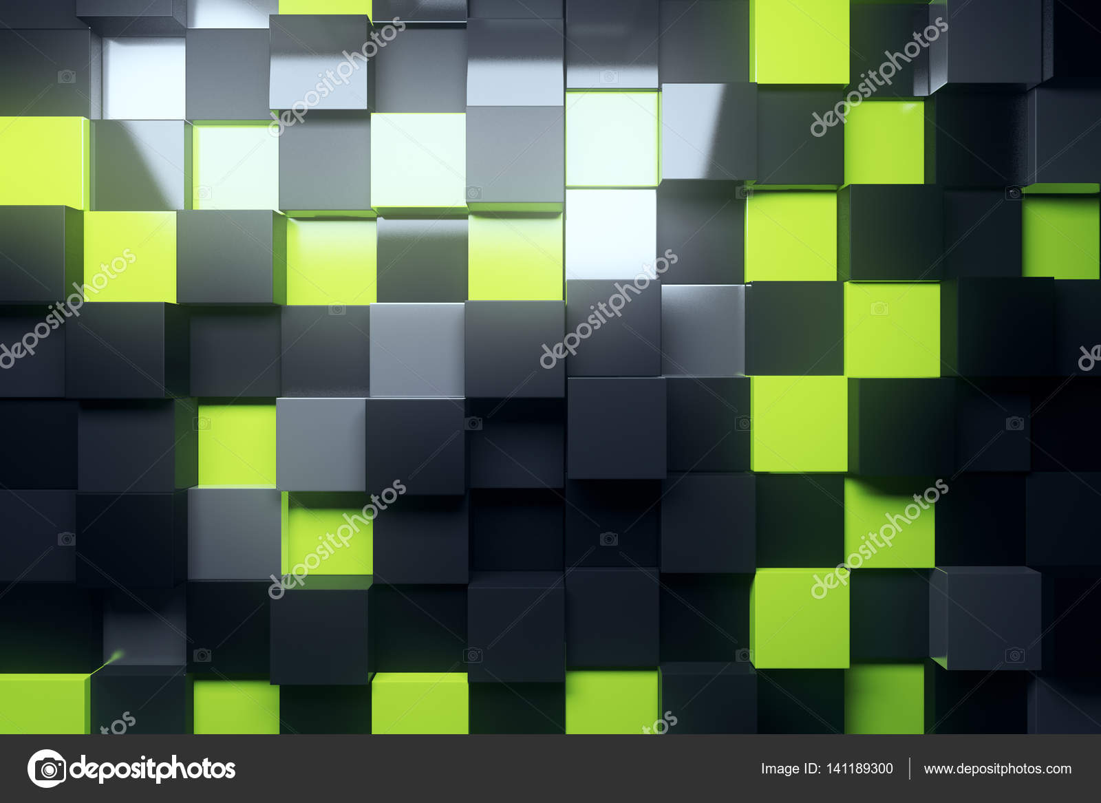 Abstract Green And Black Cubes Wallpaper - Stock Photography , HD Wallpaper & Backgrounds