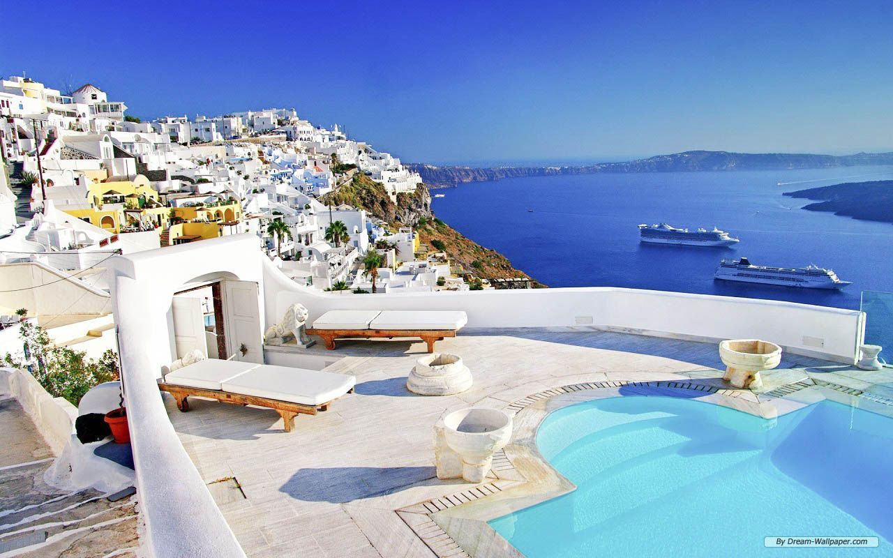 High Resolution Santorini Greece , HD Wallpaper & Backgrounds