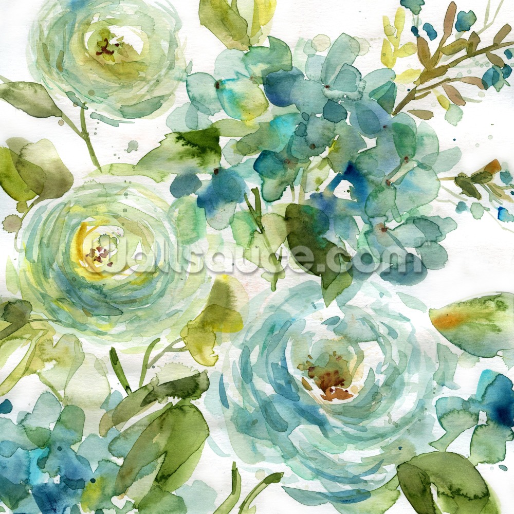 Cool Watercolor Floral Mural Wallpaper - Watercolor Floral , HD Wallpaper & Backgrounds