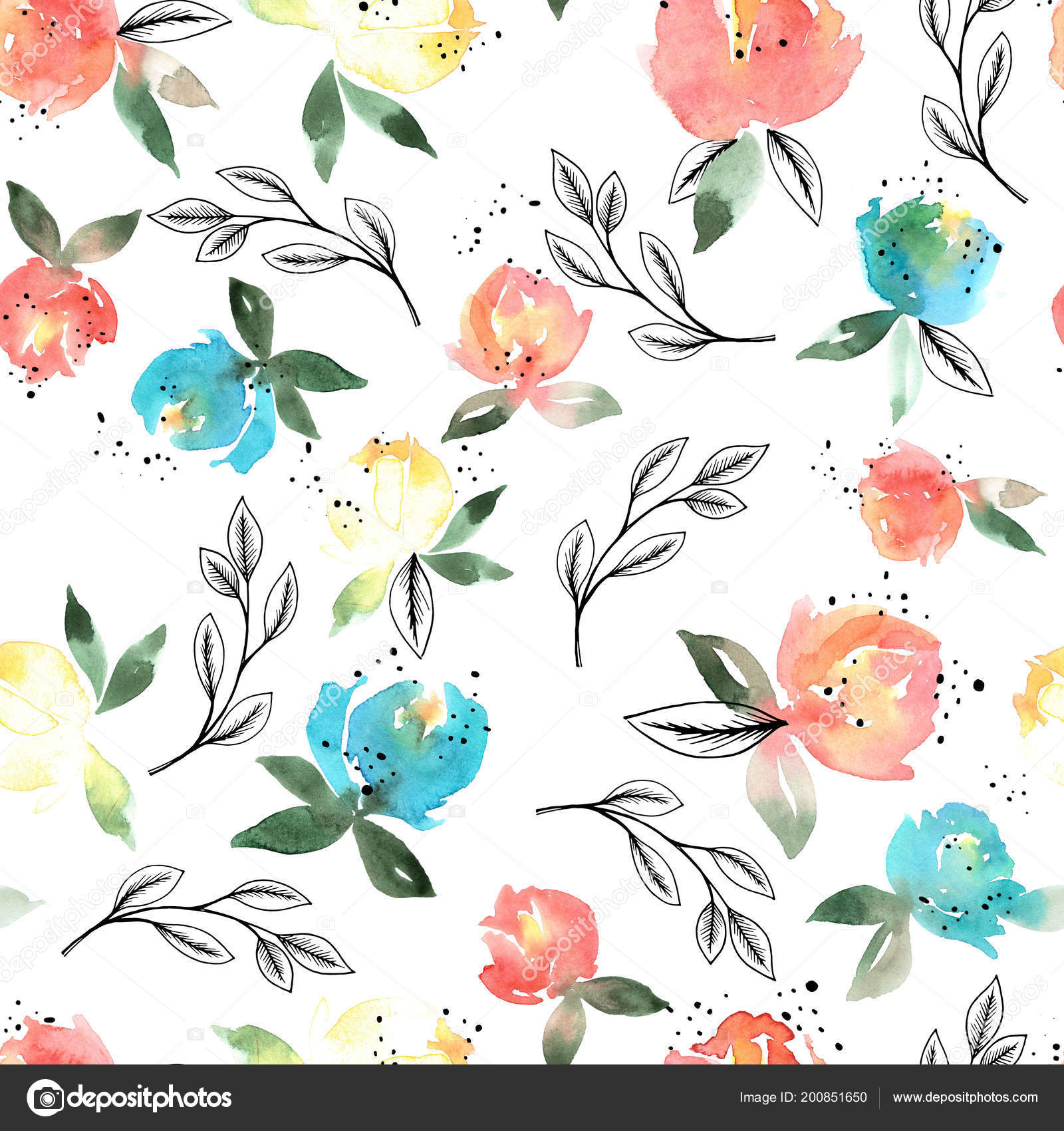 Watercolor Flowers Seamless Watercolor Floral Pattern - Watercolor Florals Seamless , HD Wallpaper & Backgrounds
