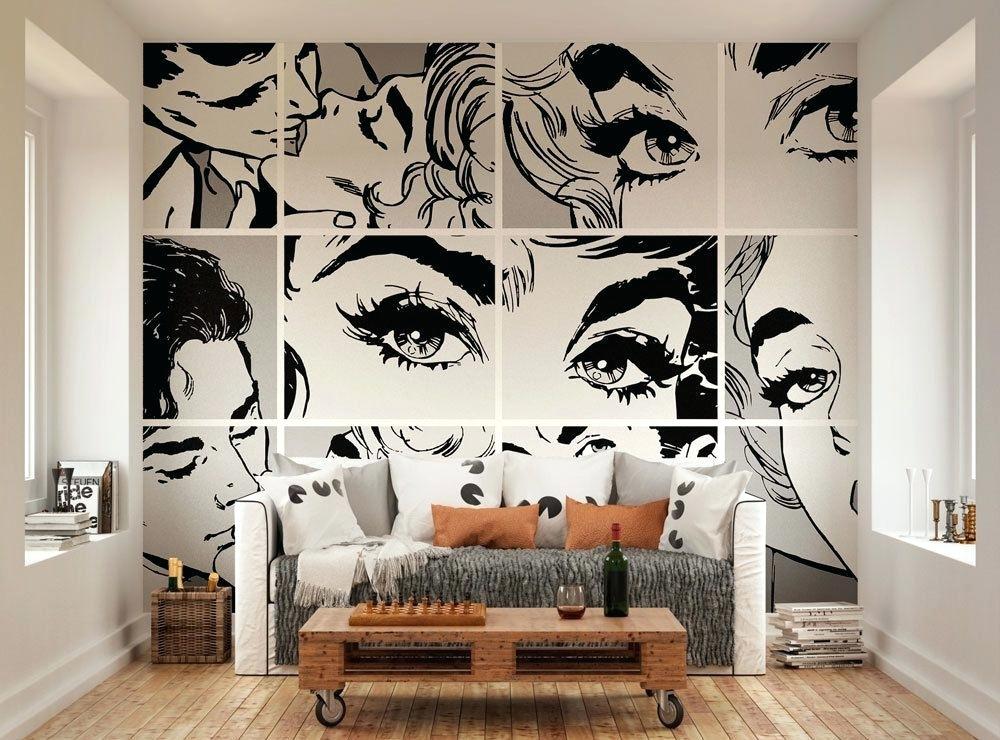 Unusual Wallpaper For Living Room - Pop Art Black And White , HD Wallpaper & Backgrounds