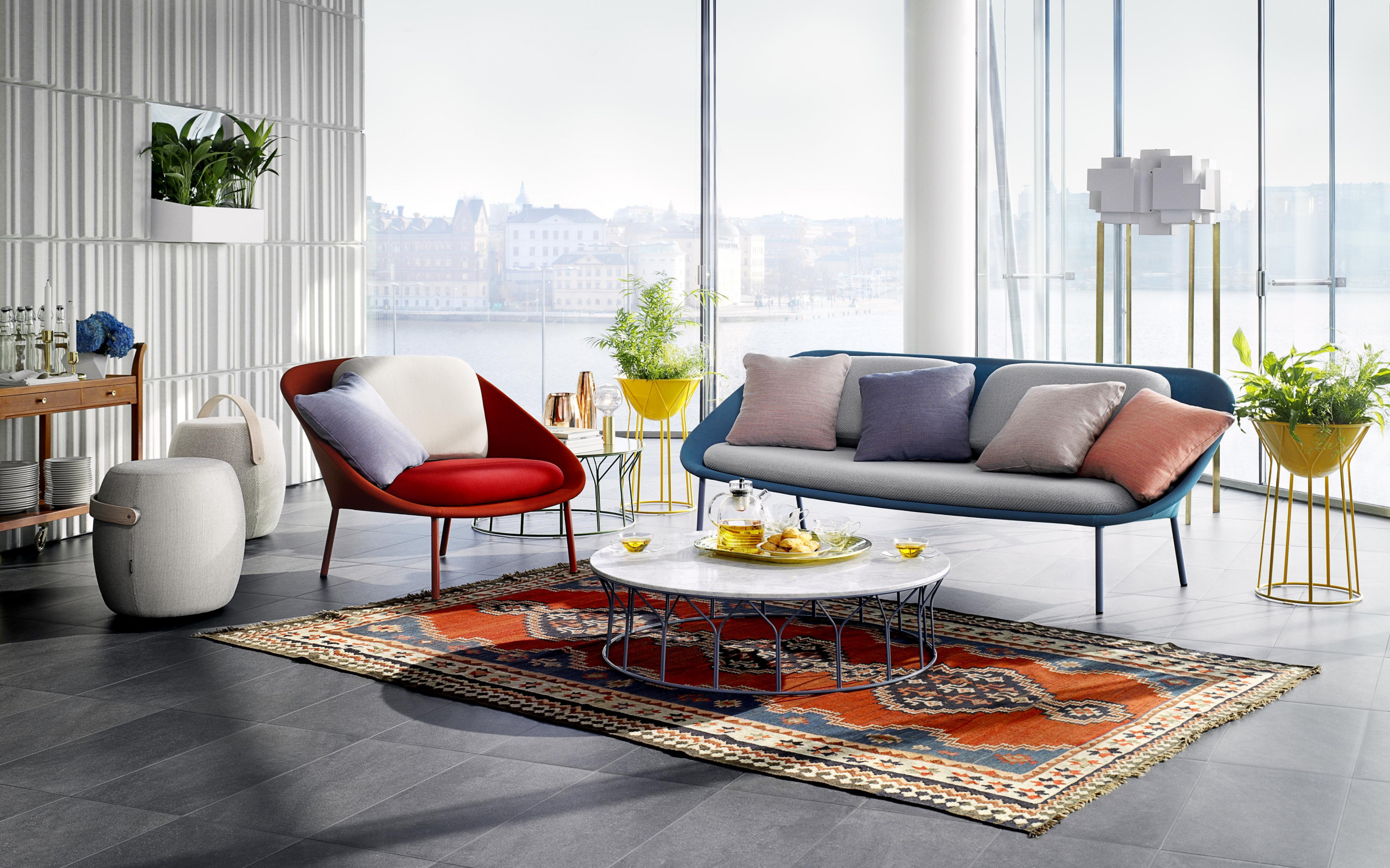 Stylish Living Room, Unusual Design Of Chairs, Sofa, - Offecct Circus , HD Wallpaper & Backgrounds
