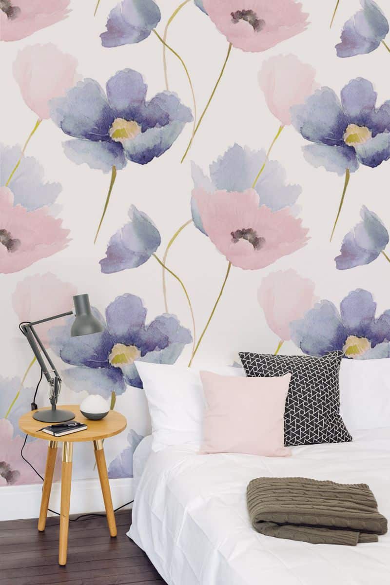 Busy Floral Wallpaper Bedroom Wallpaper Ideas To Modernize - Wall Paint Design For Bedroom 3d , HD Wallpaper & Backgrounds