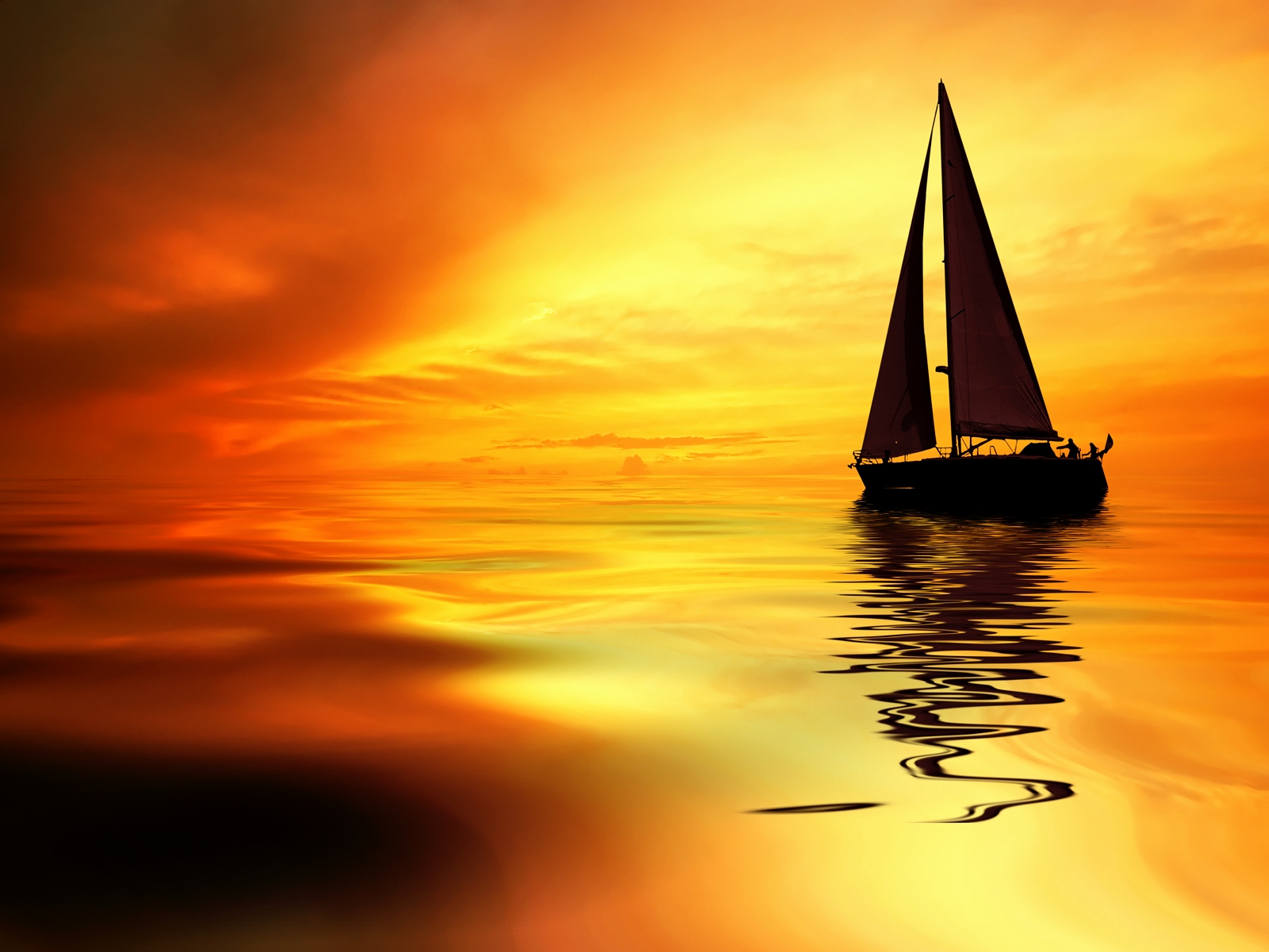 Boat Sailing Into Sunset , HD Wallpaper & Backgrounds