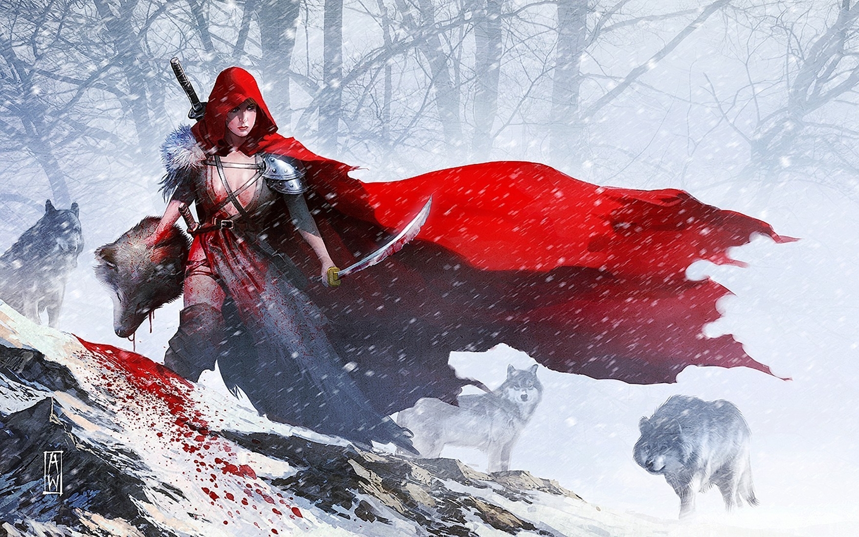 Little Red Riding Hood Kills Wolf , HD Wallpaper & Backgrounds