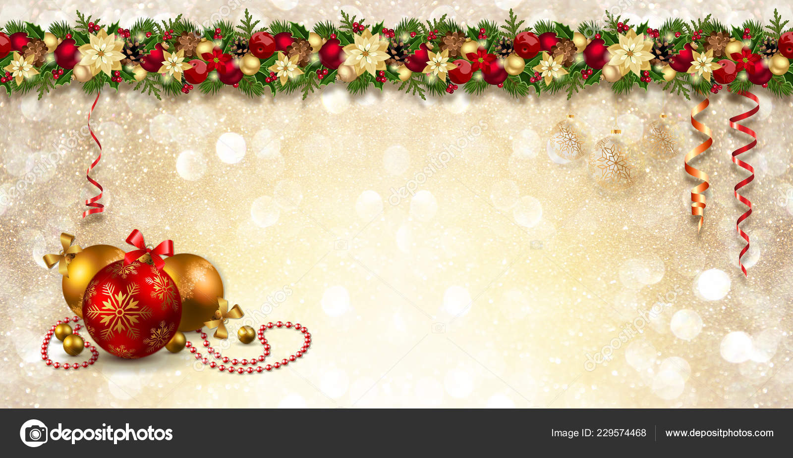 Wallpaper Christmas Sparkling Background Garlands Balls - Fondos De Navidad 2019 , HD Wallpaper & Backgrounds
