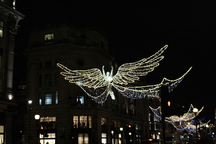 London, United Kingdom, Xmas Angels, Christmas Angels, - Night , HD Wallpaper & Backgrounds