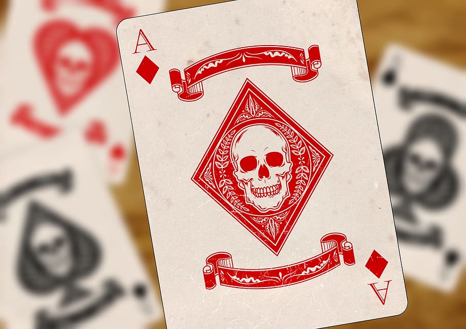 Ace Of Diamond Playing Card, Playing Cards, Heart, - Ace Of Diamonds Skull , HD Wallpaper & Backgrounds