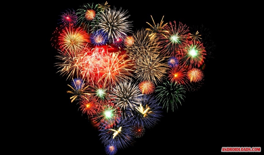 Firework Touch Live Wallpaper - Fireworks Heart , HD Wallpaper & Backgrounds