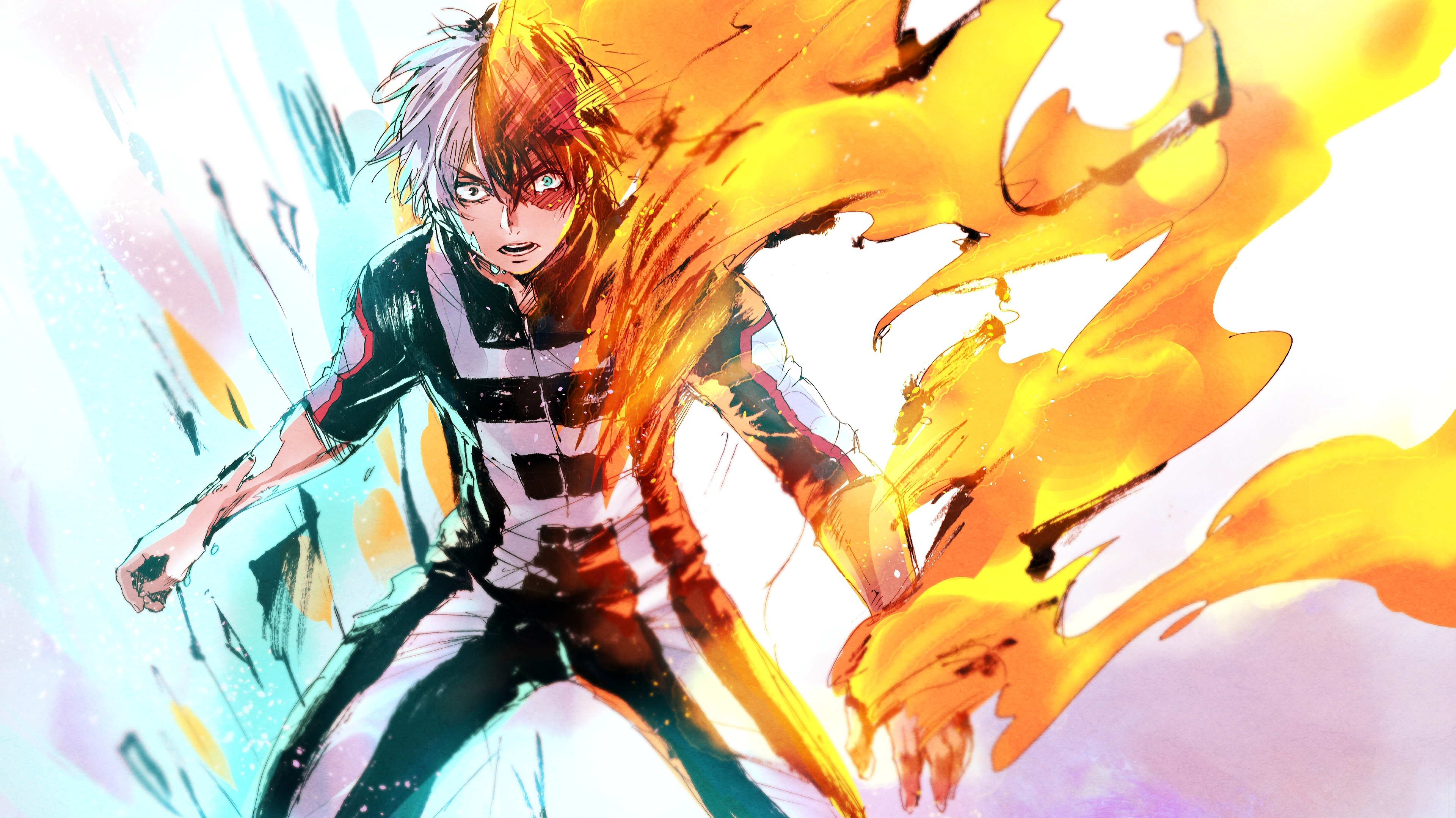 Shoto Todoroki Fire And Ice , HD Wallpaper & Backgrounds