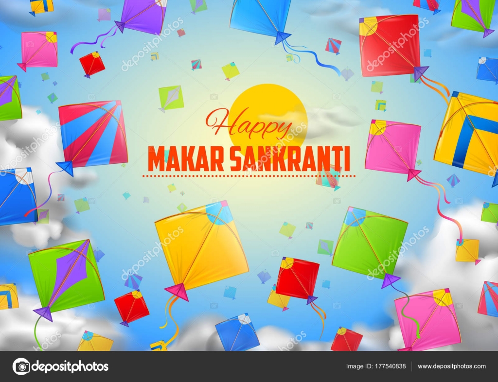 Makar Sankranti Wallpaper With Colorful Kite For Festival - Makar Sankranti Wallpaper Hd , HD Wallpaper & Backgrounds