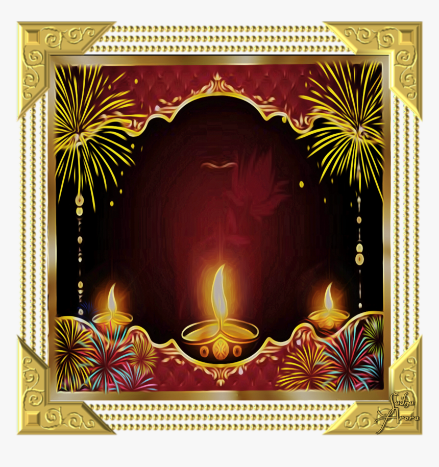 #diwali #wallpapers By @sadna2018 #frame #happydiwali, - Greeting Card , HD Wallpaper & Backgrounds