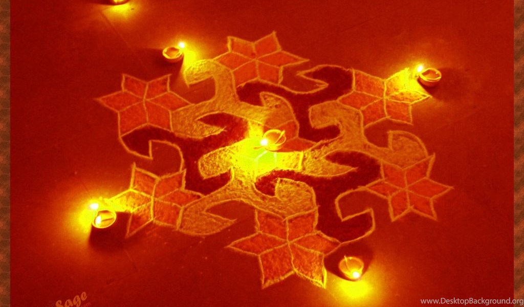 Diwali Wallpapers For Desktop & Mobile - Diwali Rangoli Dot Design , HD Wallpaper & Backgrounds