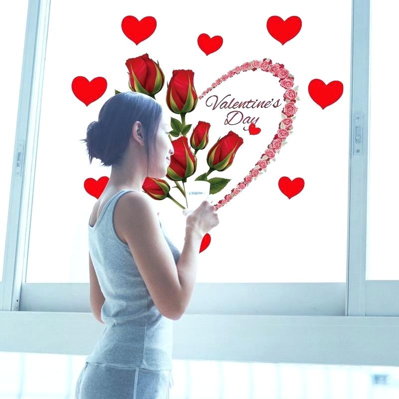 Heart Bedroom Wallpaper Red Rose Love Heart Shape Wall - Love Romantic Wallpaper Rose , HD Wallpaper & Backgrounds