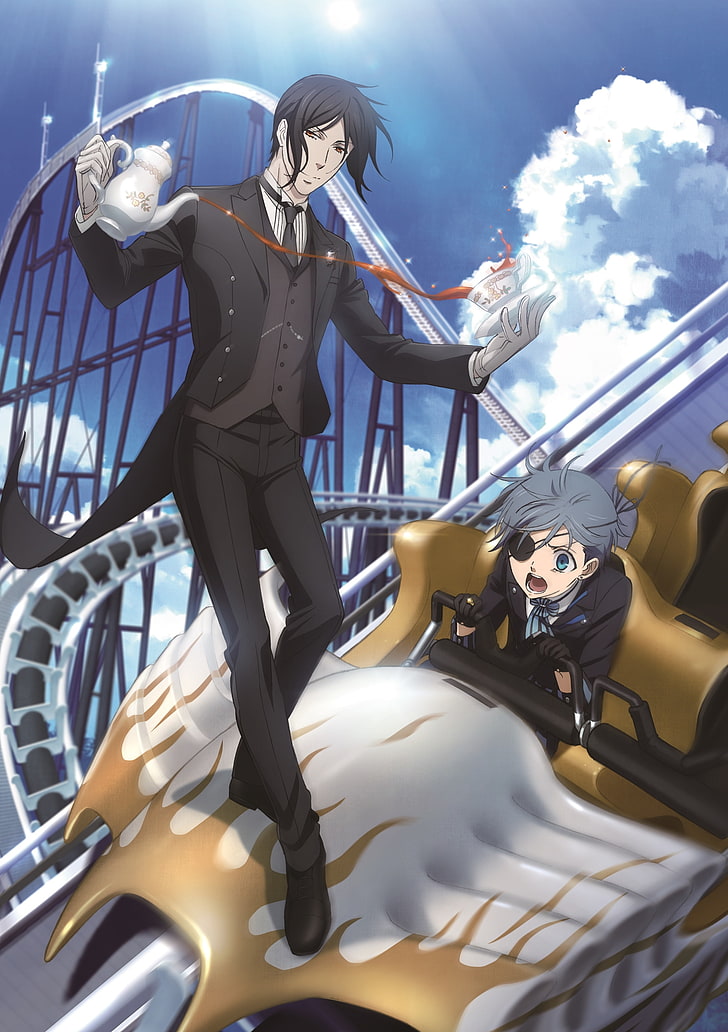 Kuroshitsuji, Sebastian Michaelis, Ciel Phantomhive, - Fuji Q Highland Anime , HD Wallpaper & Backgrounds