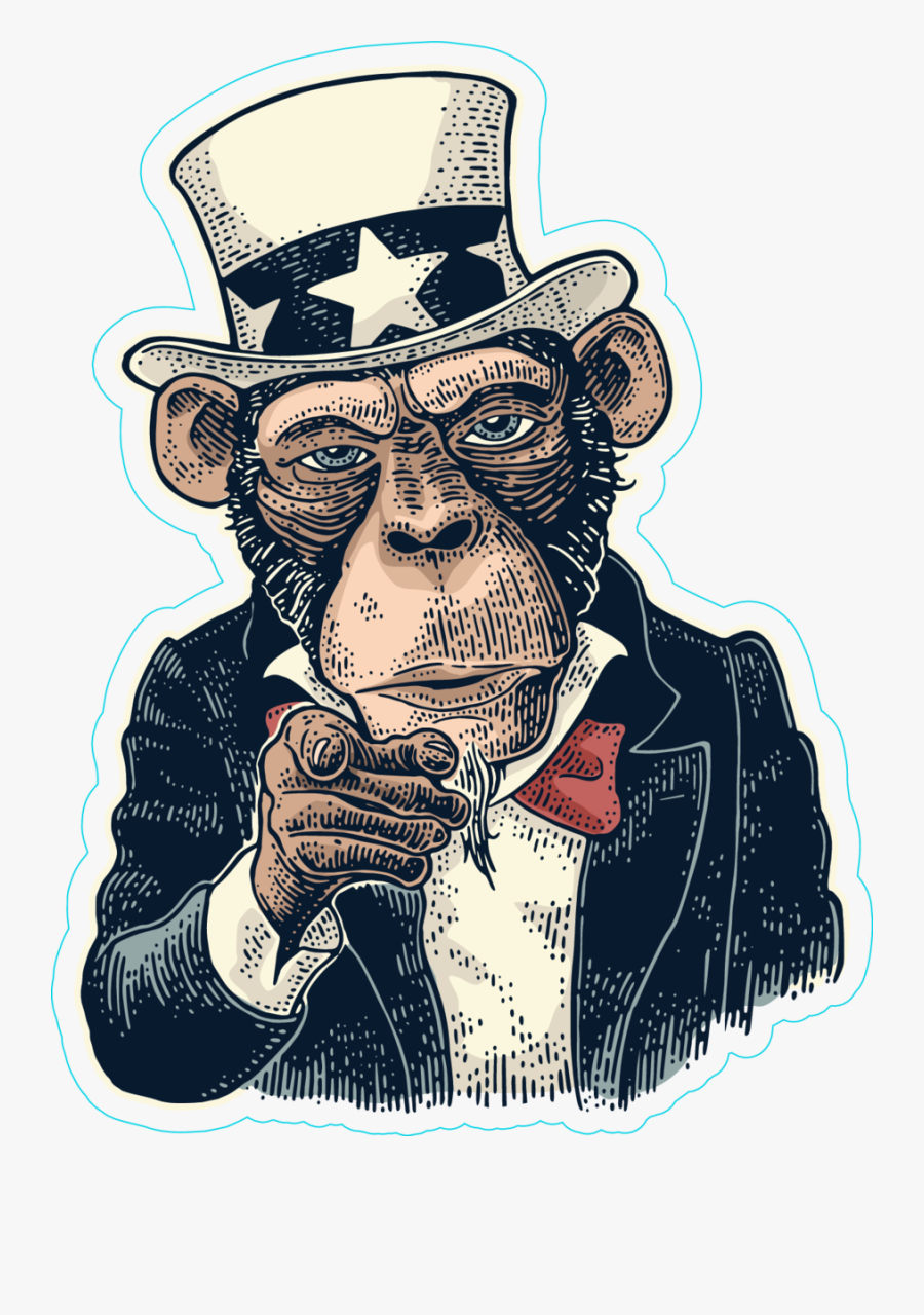 Gambar Kartun Keren Fuck, Transparent Clipart - Monkey Uncle Sam , HD Wallpaper & Backgrounds