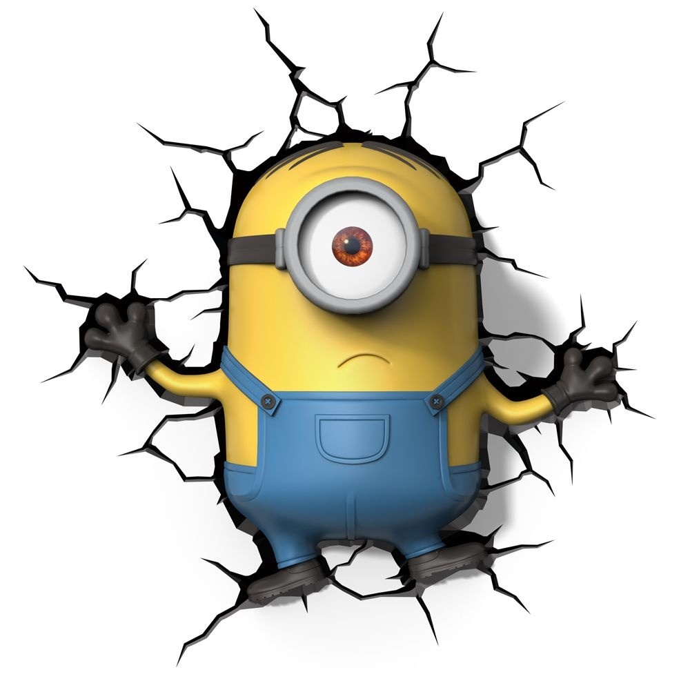 Cara Gambar Minion - 3d Minions Wall Painting , HD Wallpaper & Backgrounds