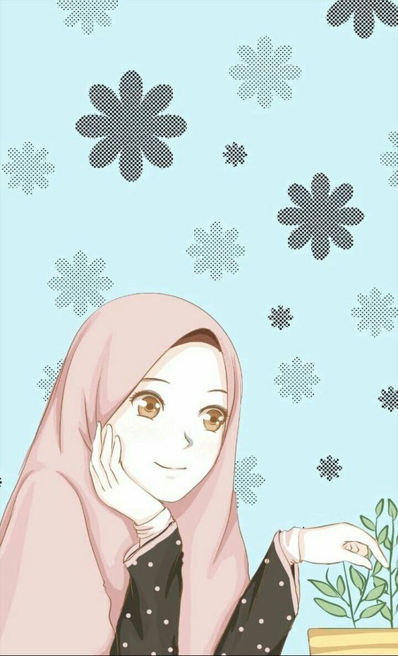 Kartun Muslimah Imut Dan Lucu - Background Islamic Pic Girl , HD Wallpaper & Backgrounds