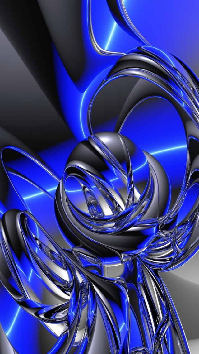 3d Blue Abstract Shapes - Cool Blue Wallpapers For Iphone , HD Wallpaper & Backgrounds
