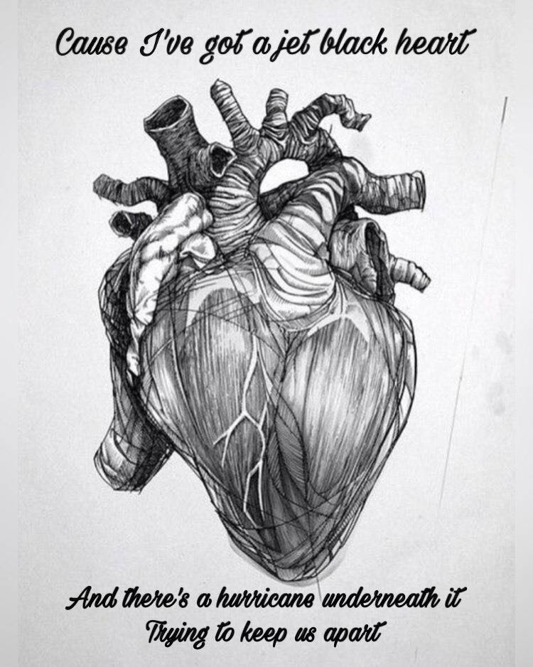 Jet Black Heart Wallpaper For Yall - Anatomical Heart Of Stone , HD Wallpaper & Backgrounds