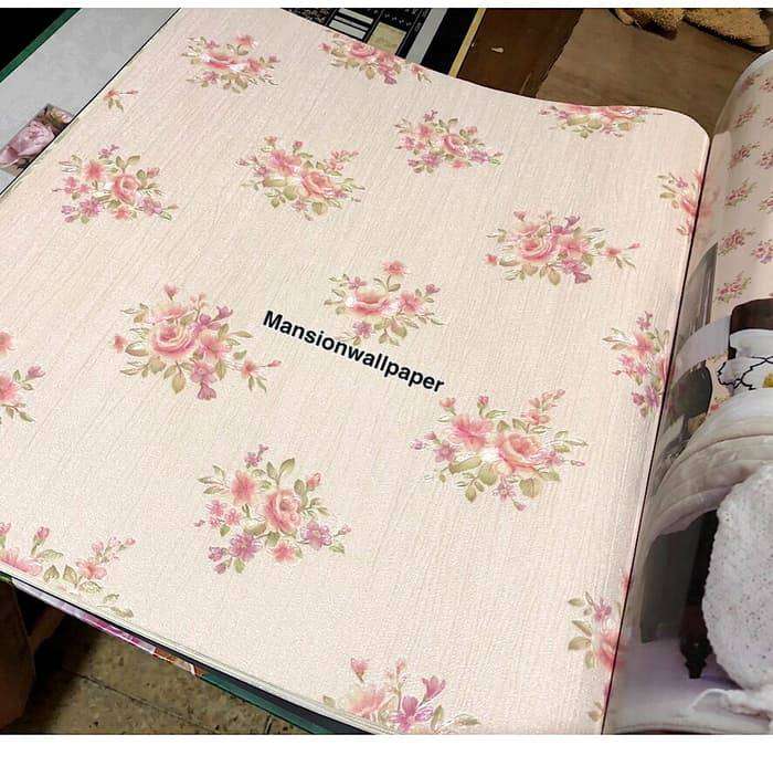 Wallpaper Dinding Korea Bunga Shabby Pink Ungu Kuning - Patchwork , HD Wallpaper & Backgrounds