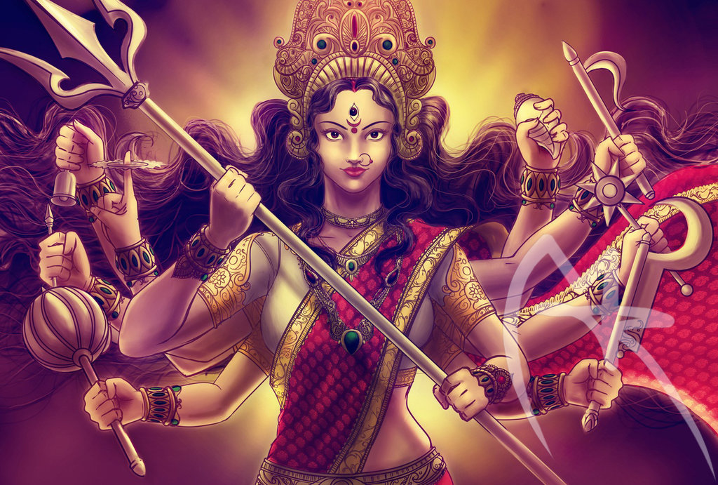 Nine Manifestations Of Goddess Durga - Beautiful Maa Durga , HD Wallpaper & Backgrounds
