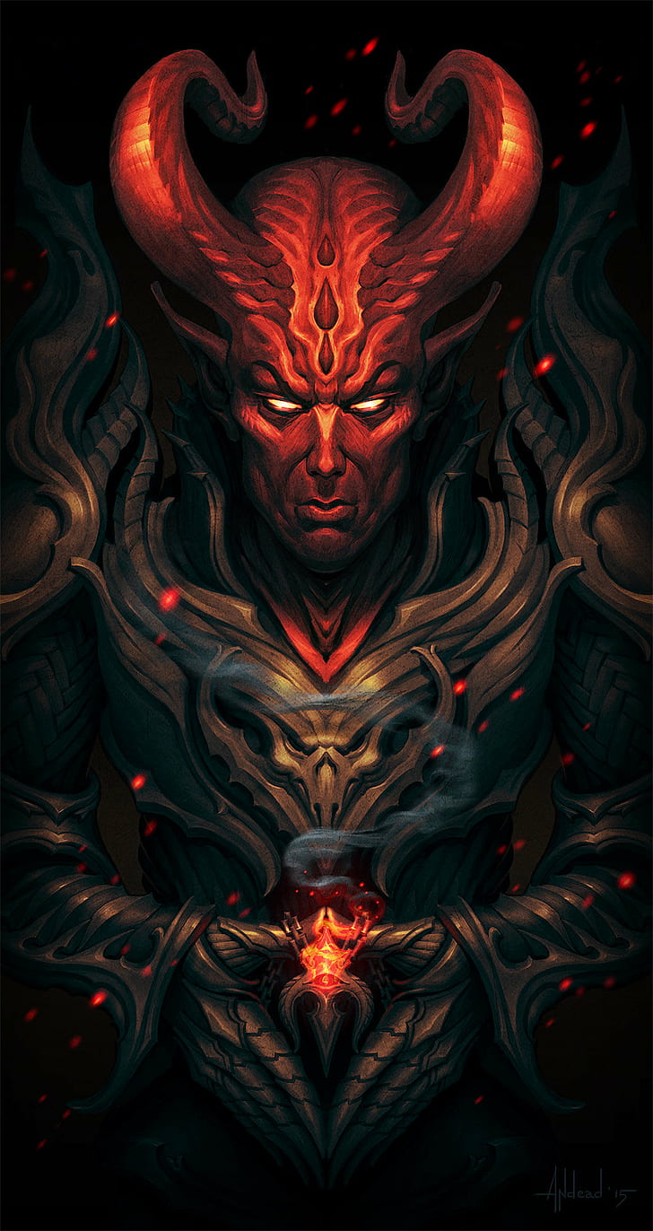 Andrey Maximov, Demon, Devil, Armor, Dark, Sparks, - Art Prince Of Darkness , HD Wallpaper & Backgrounds