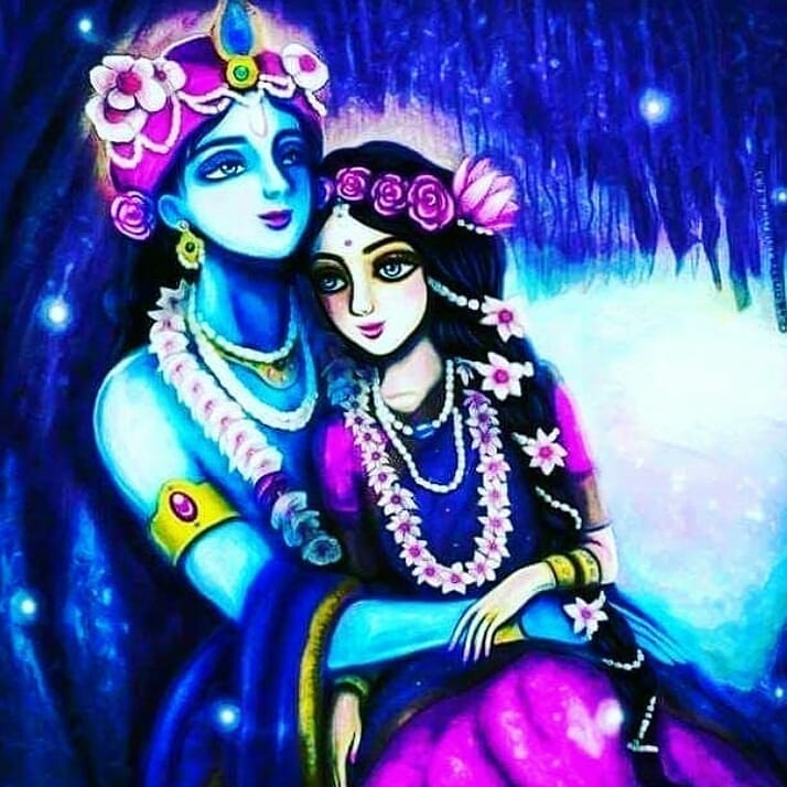 Krishna Radha God Hd Photo - Romantic Radha Krishna Image Hd , HD Wallpaper & Backgrounds