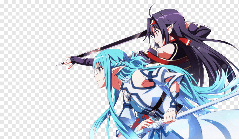 Asuna Sinon Kirito Sword Art Online Leafa, Blue Background - Sword Art Online 2 Asuna I Yuuki , HD Wallpaper & Backgrounds