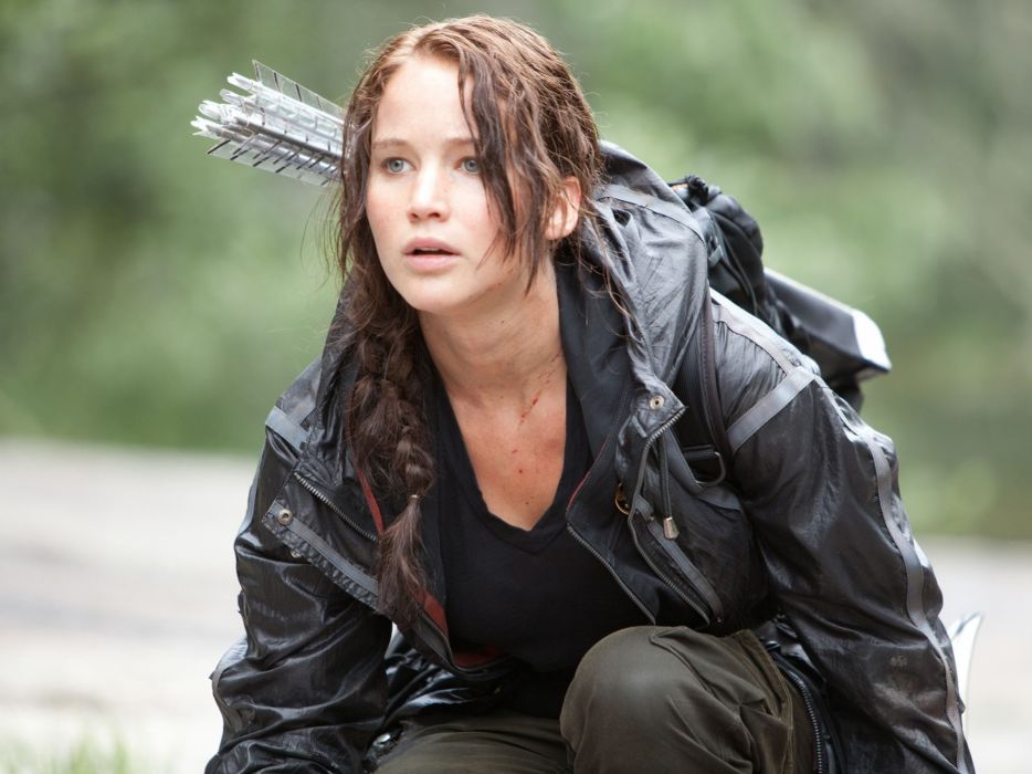 Women Actress Arrows Braids Jennifer Lawrence Katniss - Jennifer Lawrence Hunger Games Age , HD Wallpaper & Backgrounds