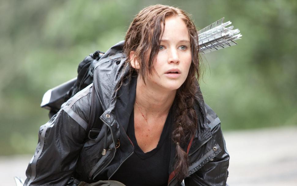 Jennifer Lawrence, Women, Actresses, Arrows, Braids, - Jennifer Lawrence Dark Hair Hunger Games , HD Wallpaper & Backgrounds