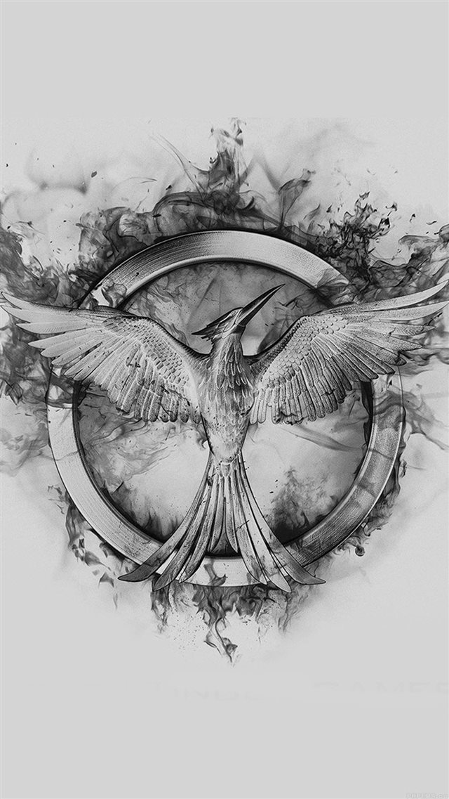 Hunger Games Mockingjay Black Logo Art Iphone 8 Wallpaper - Iphone Hunger Games , HD Wallpaper & Backgrounds