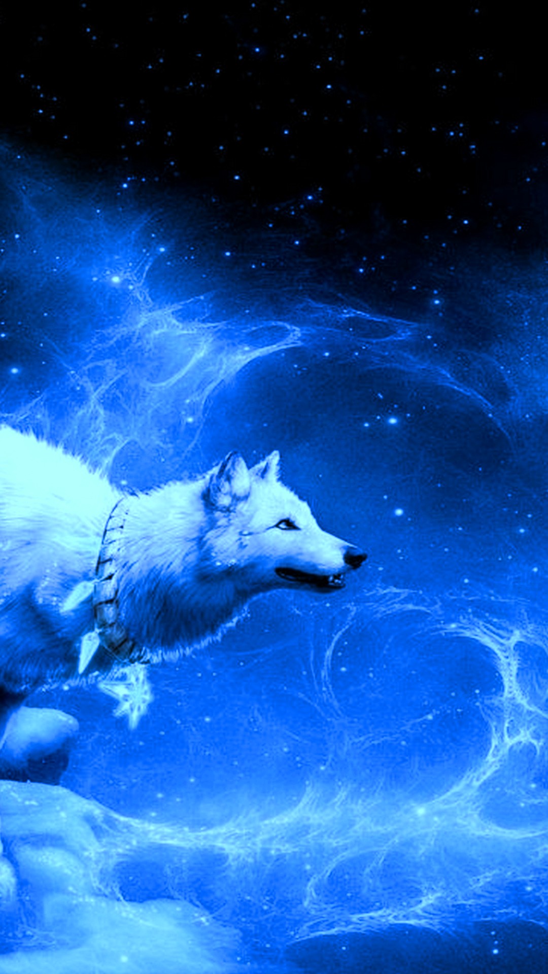 Wallpaper Android Cool Wolf With High-resolution Pixel - Wolf Full Moon And Stars , HD Wallpaper & Backgrounds